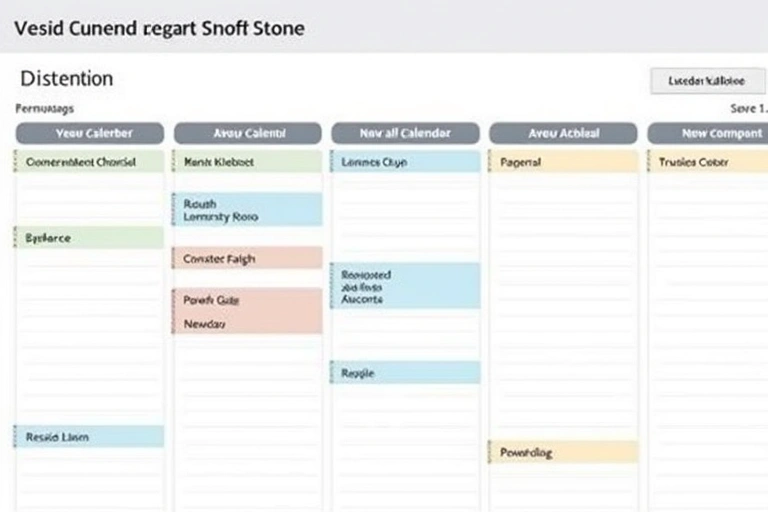 Digital calendar showing hotel room bookings and availability