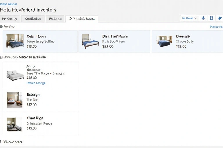 Hotel room inventory management screen showing room types and availability