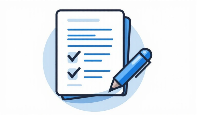 Illustration of a document being updated, symbolizing policy changes