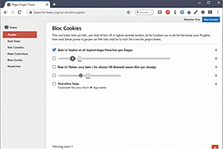 Illustration of browser settings for managing cookies