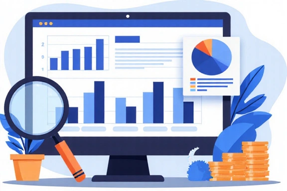 Illustration of website analytics and data insights